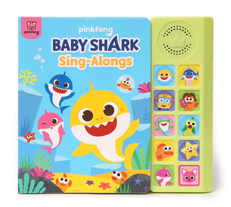 Baby Shark Sing-Alongs 10 Button Sound Book Baby Shark Toys ألعاب تعليمية تعليمية كتب أطفال تفاعلية للأطفال الصغار 1-3 هدايا للأولاد والبنات